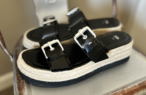 Zara Leather Wedges With Buckles Espadrilles - Picture 4 of 6