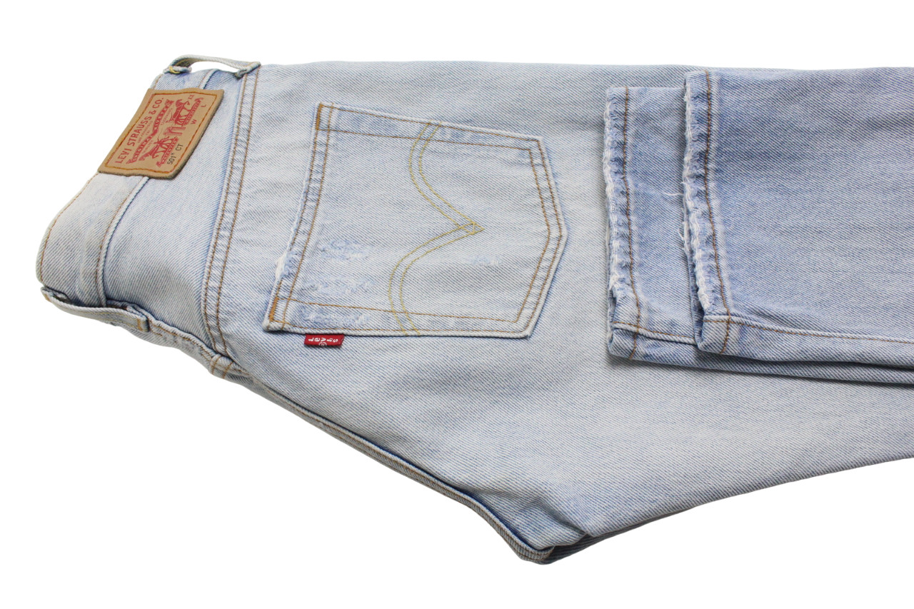 Levi's 501 CT Jeans Mens W24/L32 Customised Tapered Ripped Distressed Button thumbnail 5