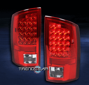 2007-2008 DODGE RAM 1500/2500/3500 TRUCK LED TAIL BRAKE LIGHT SET RED/CLEAR LENS