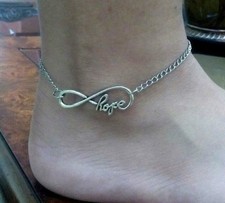 Infinity Hope Love Stainless Steel Anklet Ankle Chain Bracelet Women Foot