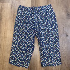 Vtg 50s 60s Womens Capri Pants Cotton Floral Shorts High Waisted NEW NOS 12