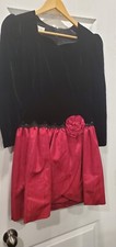 Vintage Jessica McClintock  Pink And Black Sequins Velour Cocktail Dress 4 Small