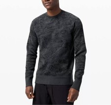 NWT lululemon End State Pullover Merino Wool Men  s Sweatshirt Sz M GGRE/BLK