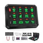 <!--F#f_0-->Universal 12 Gang RGB Switch Panel ON-OFF LED Rocker Toggle Car RV Boat Marine<!--F/-->
