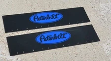 Quarter Fender Mud Flaps for Peterbilt 24x6 Black Blue Logo Rubber MPB-2406 Pair
