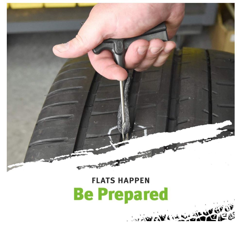 Slime Deluxe Tire Plug Kit With 25 Extra Fat Brown Repair String for