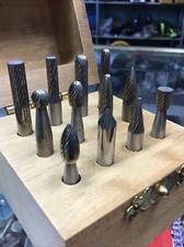 Carbide Burr Set 1 Single Cut Cutting Tool Die Grinder Bit 1/4" Shank USA MADE