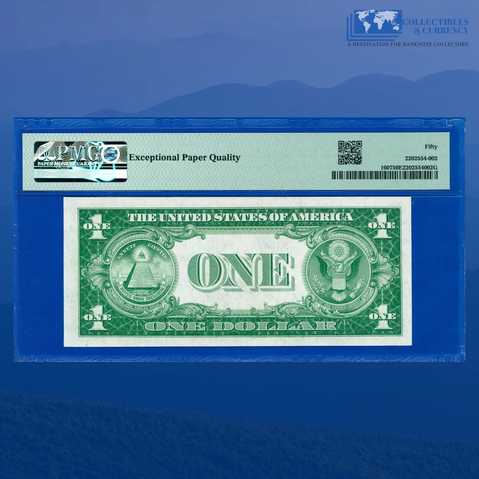 Fr.1607 1935 Plain Double Date $1 Silver Certificate, D/A Block, PMG 53 EPQ #052 - Image 2 of 3