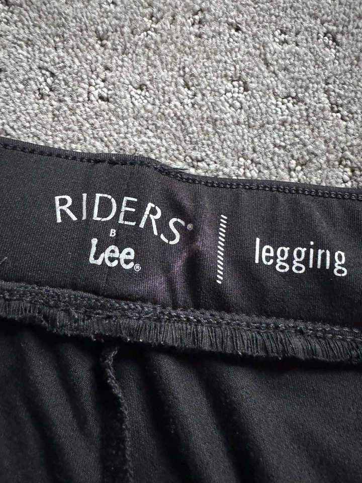 李骑手弹力尺寸 XL 黑色拉腰带环聚氨纶打底裤 — 第 4/4 张图片