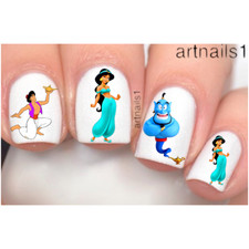 Disney Aladdin Jasmine Nail Art Nails Water Decals Stickers Mani Salon Polish