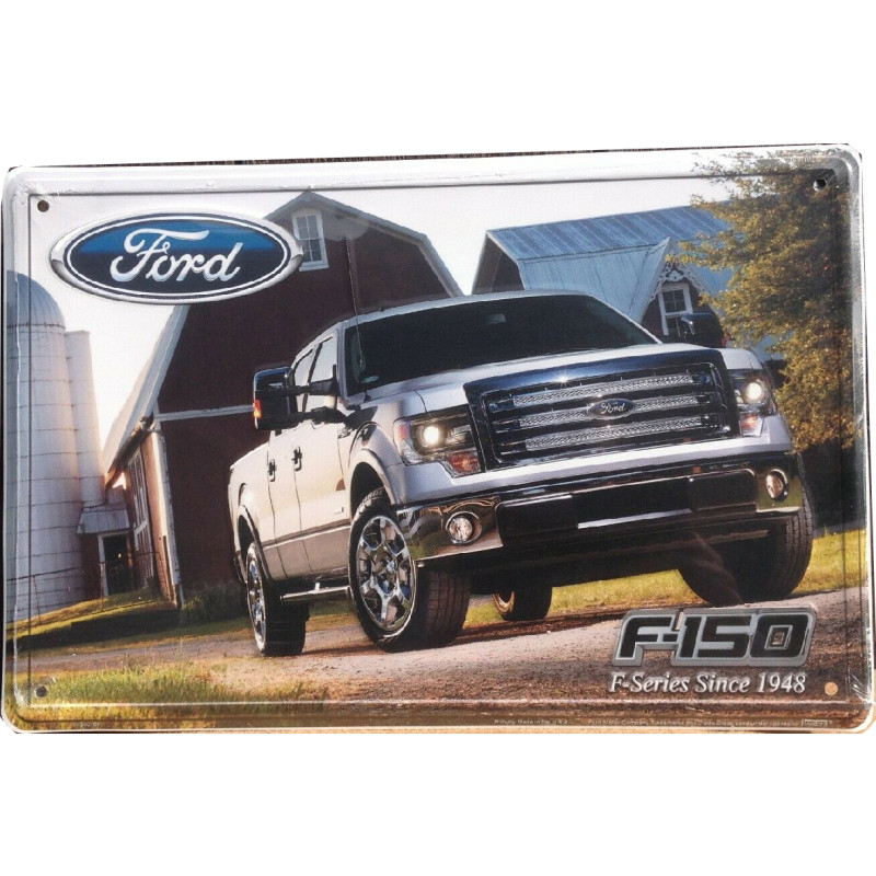 Plaque métal FORD F-150 idée cadeau relief 45x30.5 cm pour motard