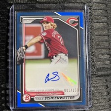 Cole Schoenwetter 2024 Bowman Paper Prospect Auto #PPRA-CS Blue /150 Reds