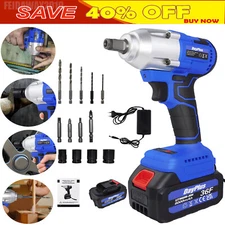 Cordless 1/2" Impact Wrench Impact Driver Ratchet Rattle Nut Gun Li-ion Battery