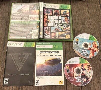 Grand Theft Auto V GTA 5 Five XBOX 360 Two Discs Tested & Works RESURFACED DISCS