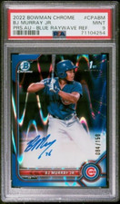 BJ MURRAY JR 2022 Bowman Chrome 1st Blue Wave Refractor Auto /150 PSA 9 *POP 3*