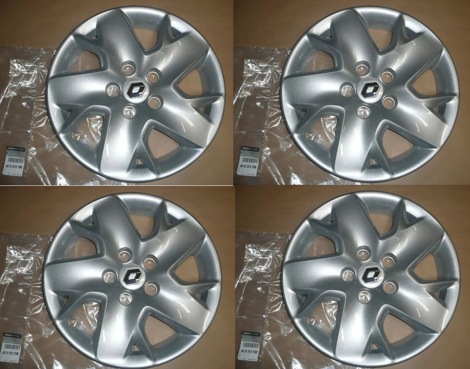 Enjoliveurs Renault Megane 3 gris argenté de 16" de qualité supérieure d'origine