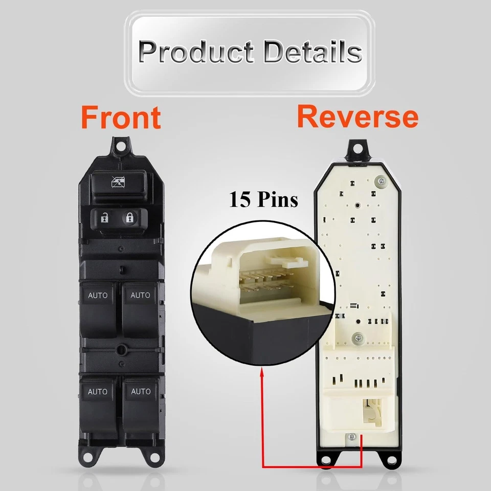 LED Power Window Switch Auto Down Up For 2007-2021 Toyota Tundra Driver Side  - Image 3 of 4