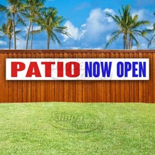 PATIO NOW OPEN Advertising Vinyl Banner Flag Sign LARGE HUGE XXL SIZE