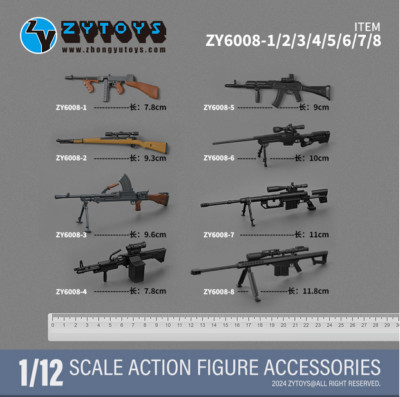 ZY6008 1/12 Soldier 98KM1928M200M82A1 Weapon Set Model for 6