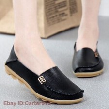 Women Flats Shoes Slip on Genuine Leather Loafers Moccasins Loafers Flats