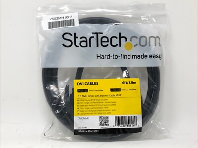 Star Tech DVI Single Link Monitor Cable 6ft/1.8m 23pin Male