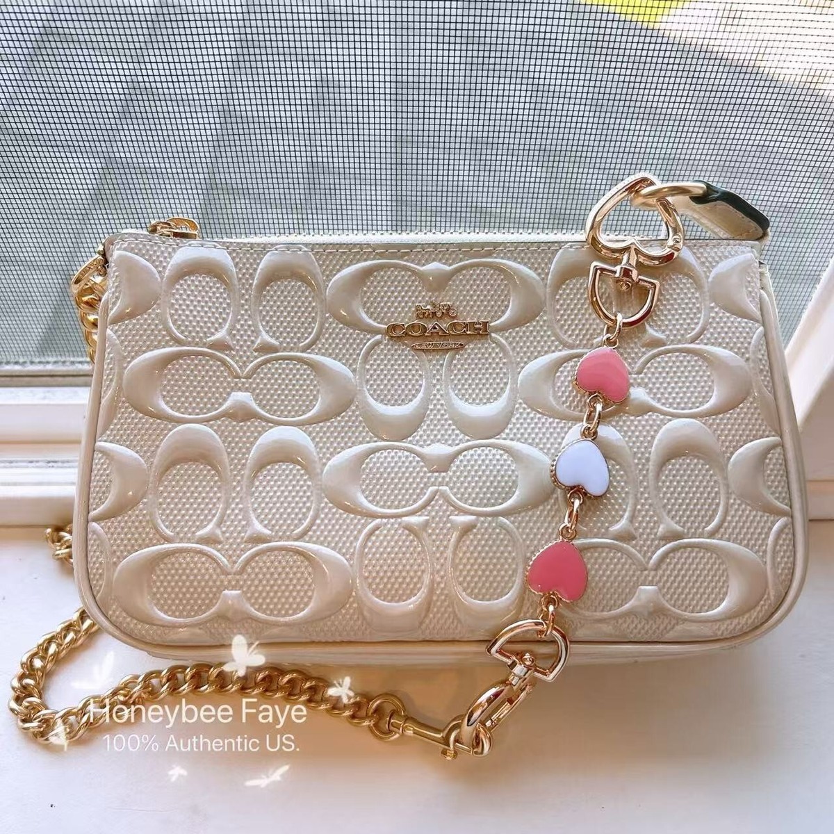 NWT Coach Nolita 19 In Signature Leather CU000 plus extended heart