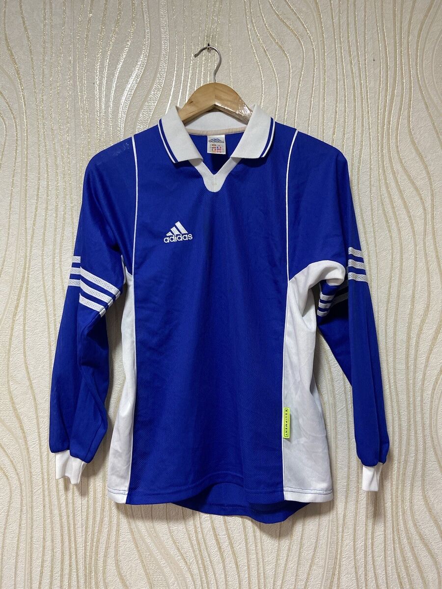 ADIDAS 2000s FOOTBALL SHIRT SOCCER JERSEY LONG SLEEVE BLUE ADIDAS 2000s FOOTBALL SHIRT SOCCER JERSEY LONG SLEEVE BLUE