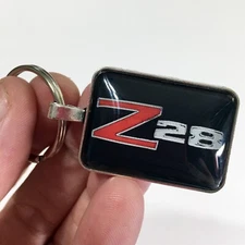 Vintage 1970's Chevrolet Z28 Chrome Fender Emblem Badge Logo 1" x 1.25" Keychain