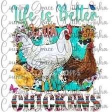 Sublimation Print Transfer Chickens Ready to Press Paper Ink Heat Transfer