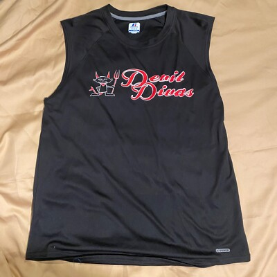 #ad Russell Athletic Dri Power Devil Divas Color Black Sleeveless Top Size Medium $13.59