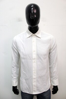 GUCCI Herren Größe 40 Hemd Chemise Shirt Langarm Baumwolle weiß