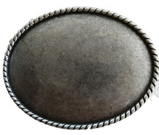 NEW - Simple Oval Pewter color Belt Buckle for craft projects - NEW