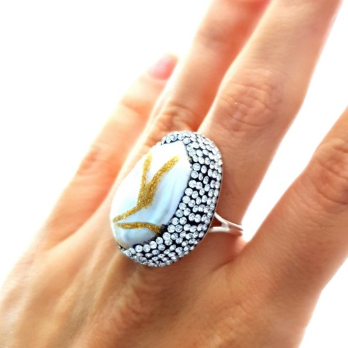 925 Sterling Silver Natural Pearl Ring 