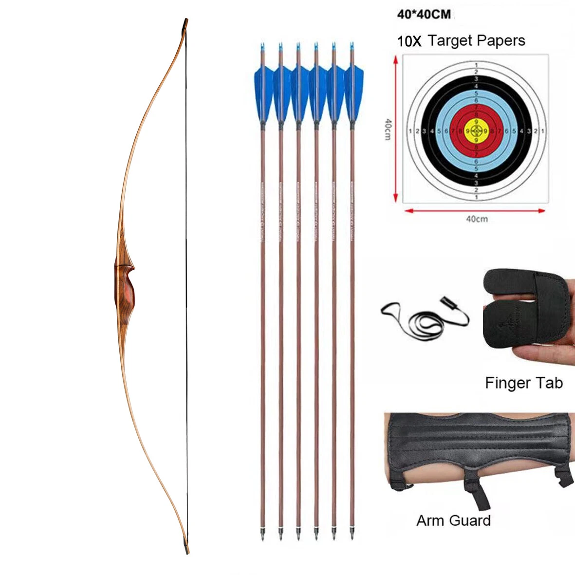 Evercatch 60" Recurve Bow Archery Target or Hunting Package 1pcs Recurve