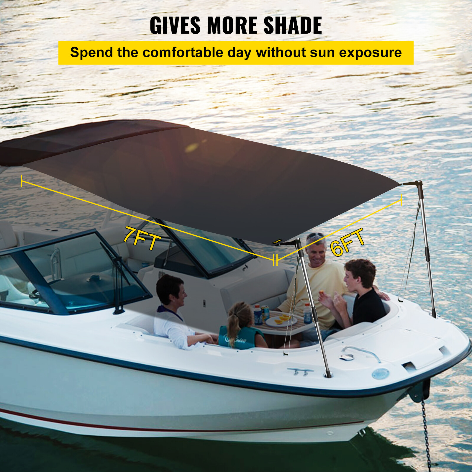 Oceansouth T-Top Extension Kit Boat Stern Shade Blue Black Boat T-Top Extension Kit – Stern Shade In Blue Or Black By Oceansouth Boat Bimini Extension Shade