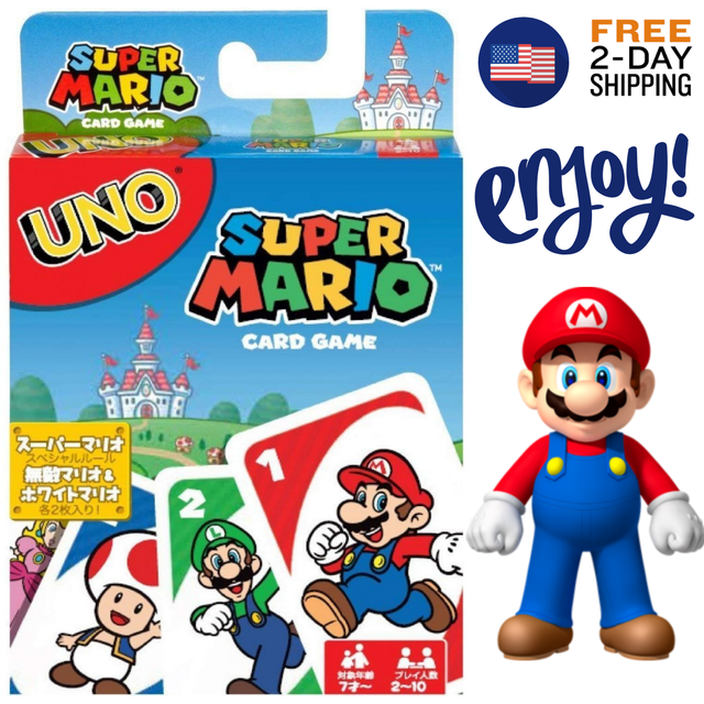 Super Mario UNO Card Game Family Board Games Fun Playing Party Friends