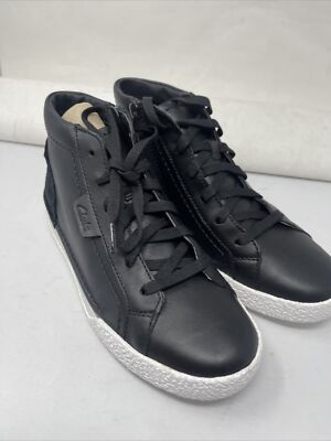 Clarks CRAFT CUP HI Casual High Top Sneakers 61273 BLACK LEATHER size  (gr8)