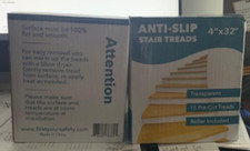 4"x32" Transparent Non-Slip Stair Treads - Clear Anti-Slip Indoor Strips NEW