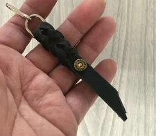 Leather Zipper pull, 12-gauge shell,braided zipper pull,coat zipper pulls,bullet