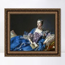 Framed Canvas Print Madame de Pompadour by Francois Boucher Wall Art Home Decor