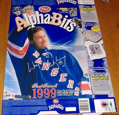Cereal Box Post  Alpha Bits  Wayne Gretzky  Hockey - Foto 1 di 1