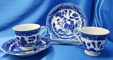 Blue Willow Pattern Maruta Porcelain China Tea Pieces Occupied Japan