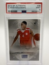 2013-14 SP Authentic Giannis Antetokounmpo Rookie Card Graded PSA Mint 9 NBA. rookie card picture