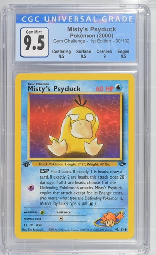 Misty's Psyduck (1st Edition) graded CGC 9.5 for sale on eBay