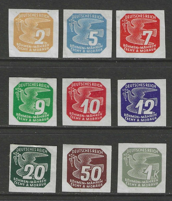 1939 Bohemia & Moravia WW II German occupation set of newspaper stamps mint*