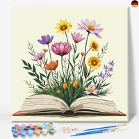 Camocin Art Malen Nach Zahlen Erwachsene Set Mit Rahmen, Diy Blumen Malen Nach