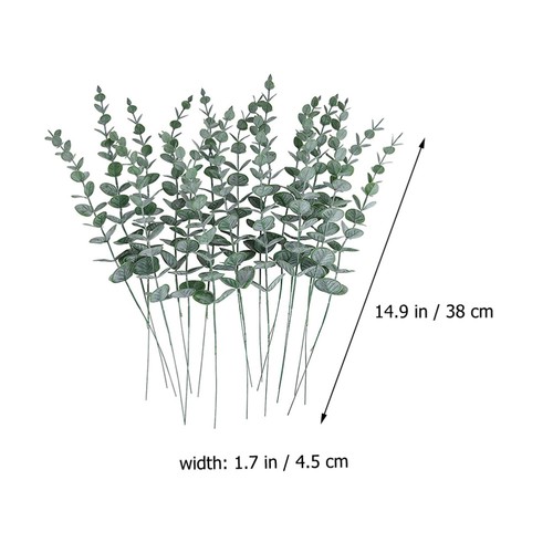 24 Stück simulierte Eukalyptus Dekoration Hochzeit künstliches Grünzeug - Bild 11 von 12