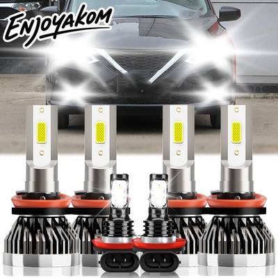 For Nissan Sentra 2013-2023 LED Headlight Hi/Lo + Fog Light Bulbs Combo White 6x