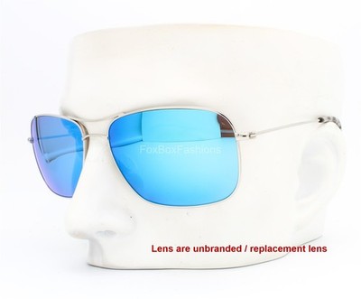 Maui Jim MJ 246-17 Wikiwiki Sunglasses Silver Titanium Blue Mirror - Read