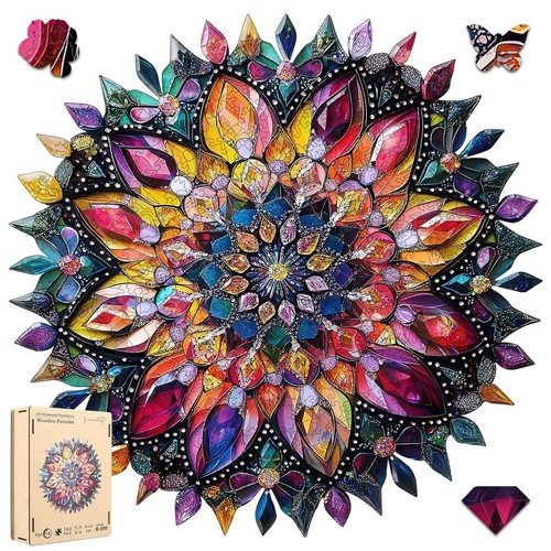Wooden Jigsaw Puzzles - Diamond Mandala Wooden Puzzles for Adults, 500 ...
